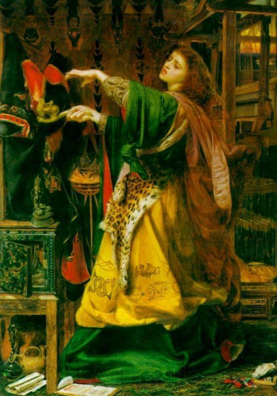 Anthony Frederick Augustus Sandys Morgan Le Fay (Queen of Avalon) Norge oil painting art